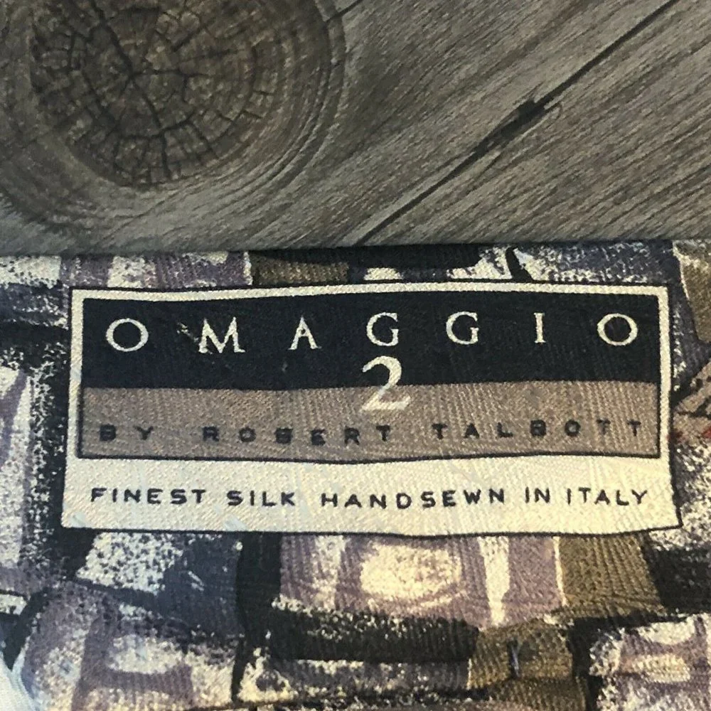 Omaggio 2 By Robert Talbott Italian Hand Sewn Silk Tie Geometric Fedora Print